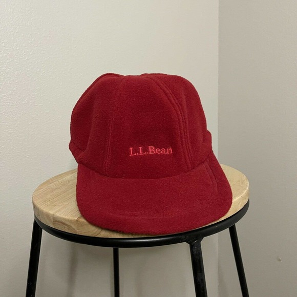 L.L. Bean Other - L.L. Bean USA Polartec Red Earflap Fleece Hat LG/XL Vintage Made In USA